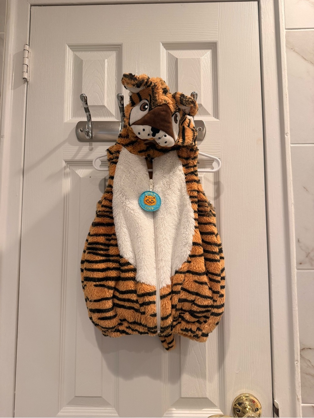 Cozy Tiger Hooded Kids Costume - Orange/White